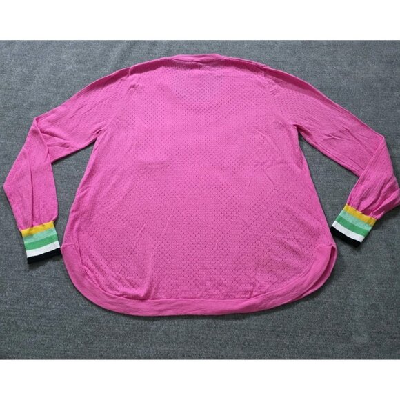 Zaket & Plover Sweater Women S Pink Silk Cotton LS Lightweight Boho Preppy Twee - Picture 13 of 13
